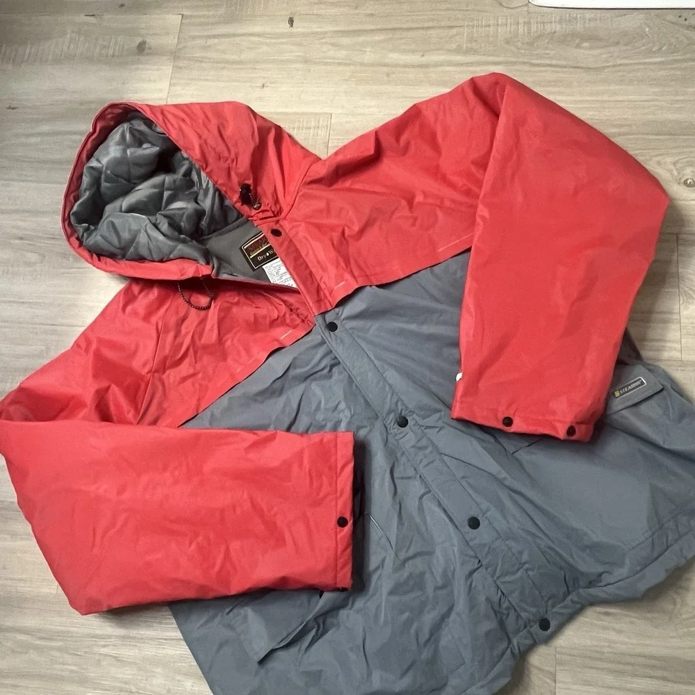 Stearns Waterproof Dry Wear Hooded Fleece Lined‎ Jacket Coat Red XL-XX-Large